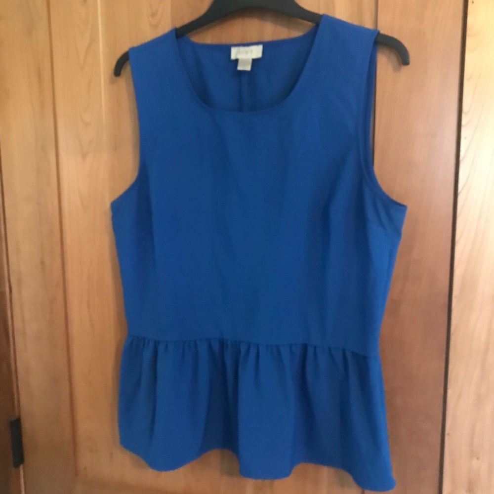 LOFT cobalt blue peplum top large